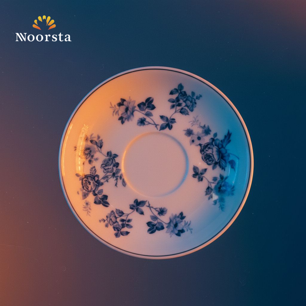 طقم قهوة بورسلين تركي شيك بنقشة زرقا لتقديمات الضيوف - Classic blue floral porcelain coffee set for elegant hosting - Noorsta