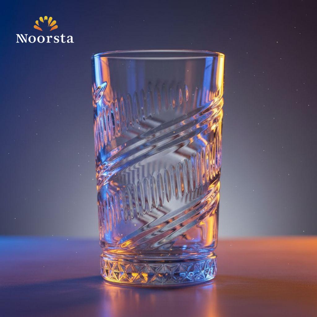 طقم كاسات 6 قطع كريستال للعصاير - Elegant 6-Piece Crystal Tumbler Set - Noorsta