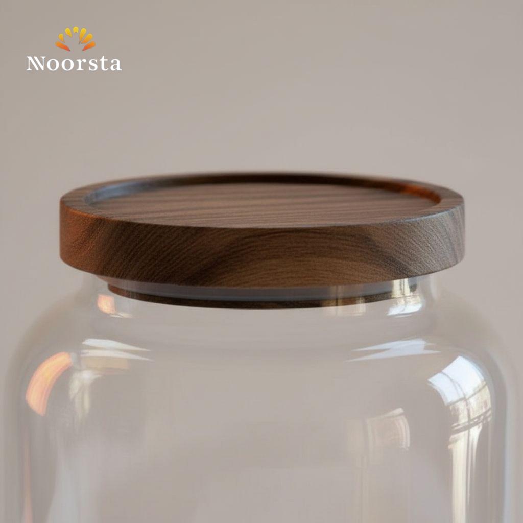 طقم برطمانات زجاج 3 قطع لتنظيم المطبخ - Modern 3-Piece Glass Storage Jar Set - Noorsta