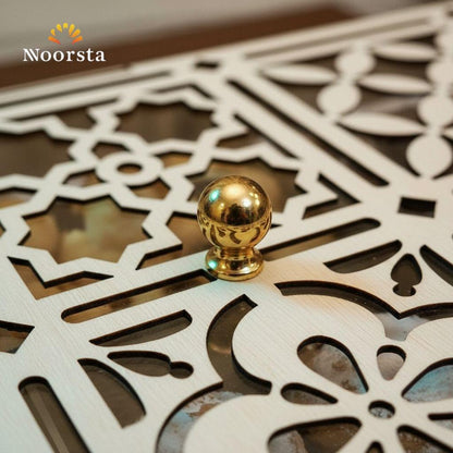 Arabesque Heritage Wooden Serving Box with Acrylic Front