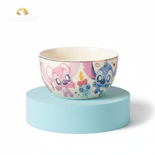 بولة بورسلين حراري كبيرة للشوربة والنودلز بتصميم ستيتش - Premium Heat-Resistant Porcelain Noodle & Soup Bowl - Noorsta