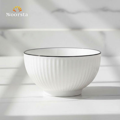 بولة بورسلين حراري مضلعة للشوربة والتقديم - Elegant Ribbed Thermal Porcelain Bowl - Noorsta