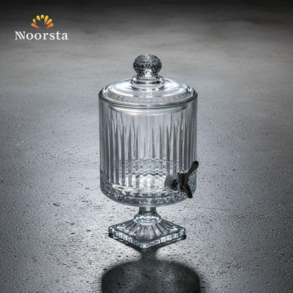 موزع مشروبات كريستال تراثي فاخر مع قاعدة وصنبور كروم