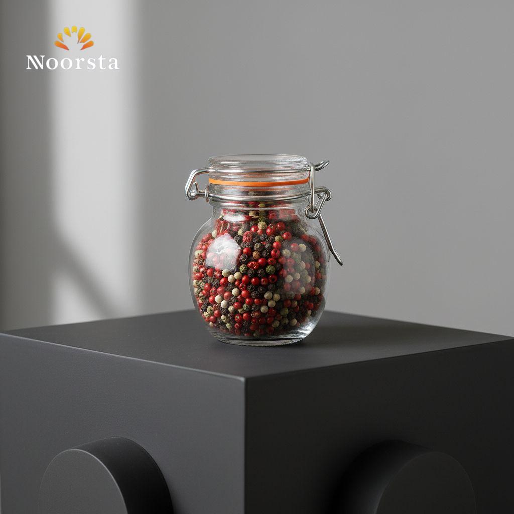 Heritage Crystal-Clear Clip-Top Spice Jar Set