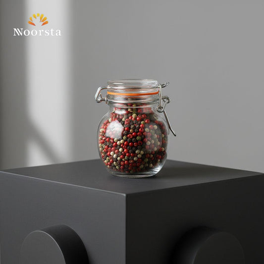 Heritage Crystal-Clear Clip-Top Spice Jar Set