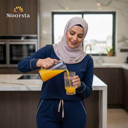طقم كاسات عصير زجاج منقوش لجهاز العروسة - Elegant Embossed Glass Juice Tumblers Set - Noorsta