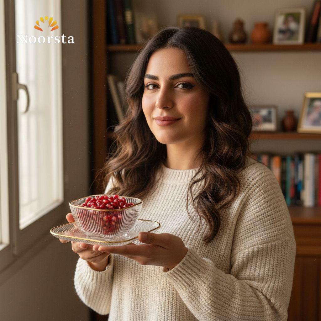 Aurelia Gold-Rimmed Fluted Glass Dessert Set - Square Edition