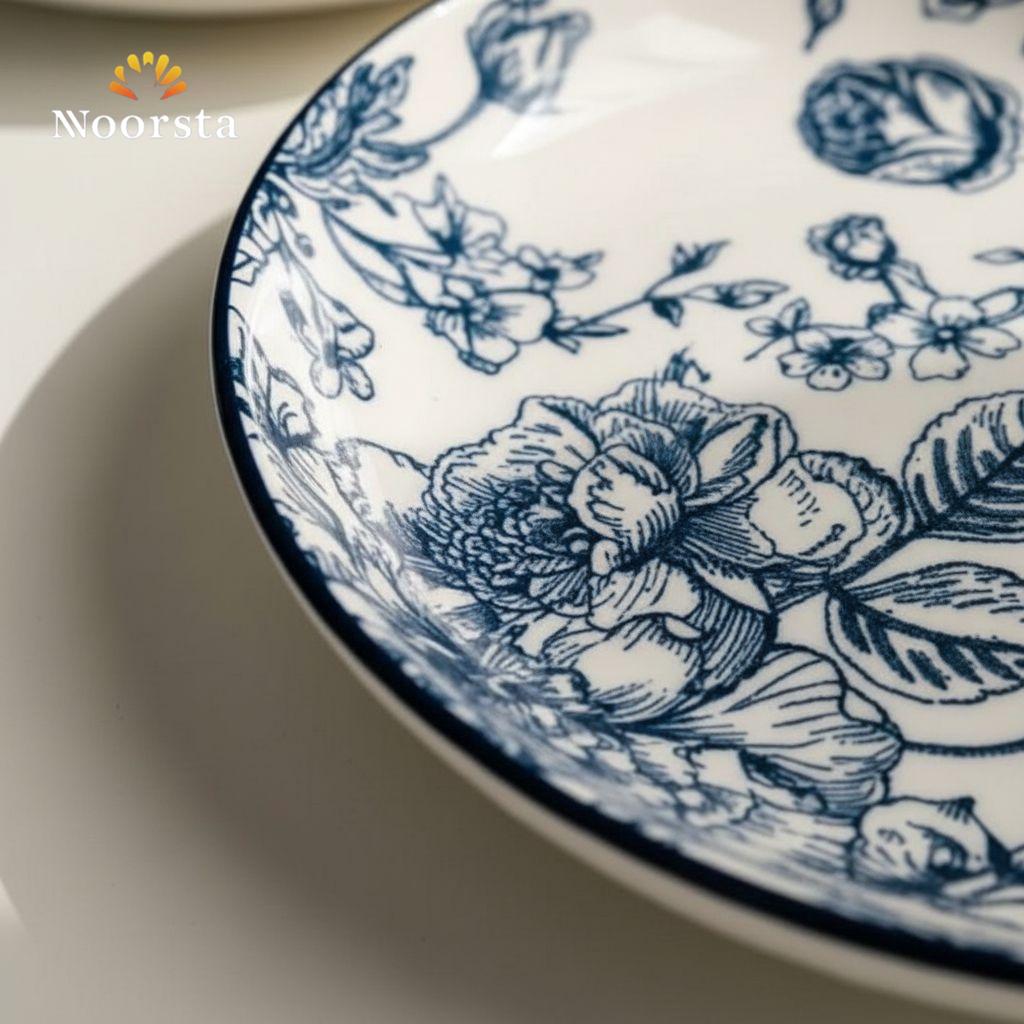 Royal Heritage Blue & White Floral Ceramic Dinner Set (12 pieces)