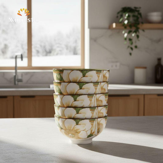 طقم بولات بورسلين أندلسي 6 قطع لجهاز العروسة - Authentic Andalusian Porcelain 6-Piece Bowl Set - Noorsta