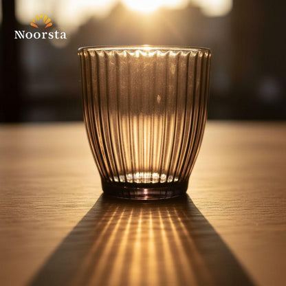 Noir Eclipse Fluted Smoked Glass Tumbler