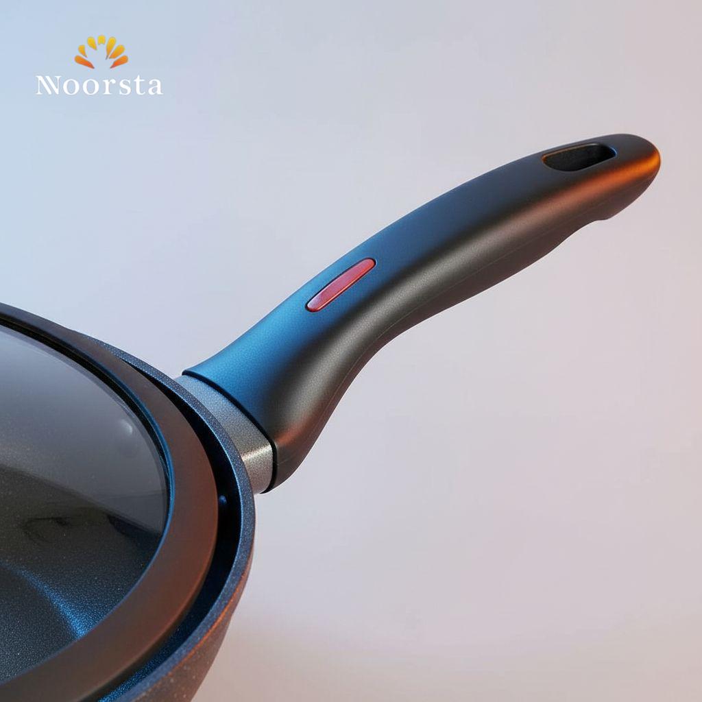 طاسة جرانيت غويطة مقاس 26 بغطاء بايركس - Premium Deep Granite Frying Pan 26cm - Noorsta