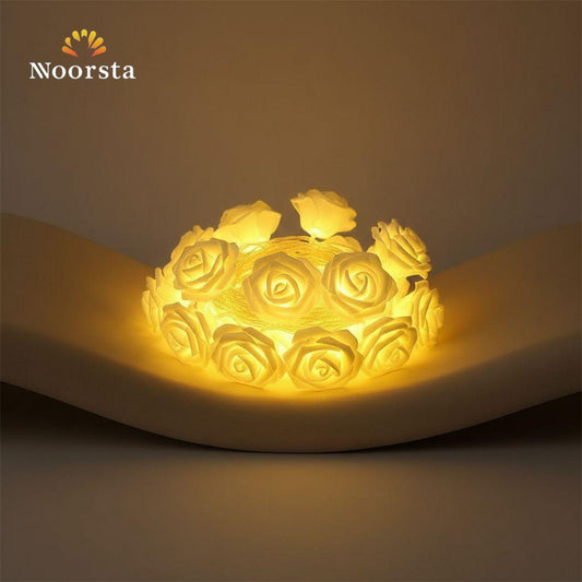 Enchanted Rose LED String Lights - Warm Ambient Glow