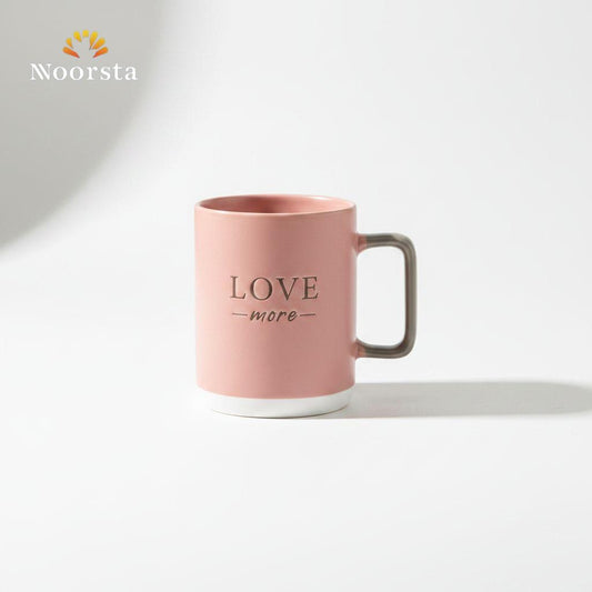 مج خزف بينك شيك للقهوة والنسكافيه - Chic pink ceramic large coffee mug - Noorsta