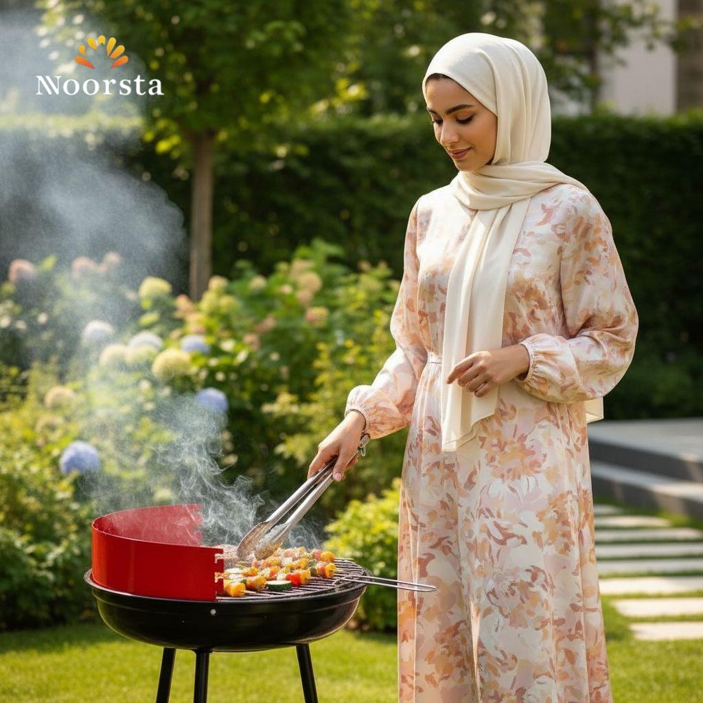 شواية فحم معدنية للرحلات والحدائق - Premium Metal Charcoal BBQ Grill - Noorsta