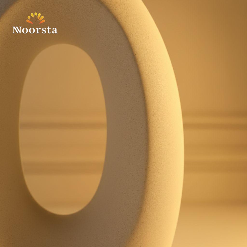 فازة بورسلين مفرغة شيك جدا لديكور الصالون - Modern hollow porcelain donut vase in off-white - Noorsta