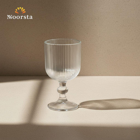Lumina Vintage Fluted Glass Goblet Set - Crystal Clear