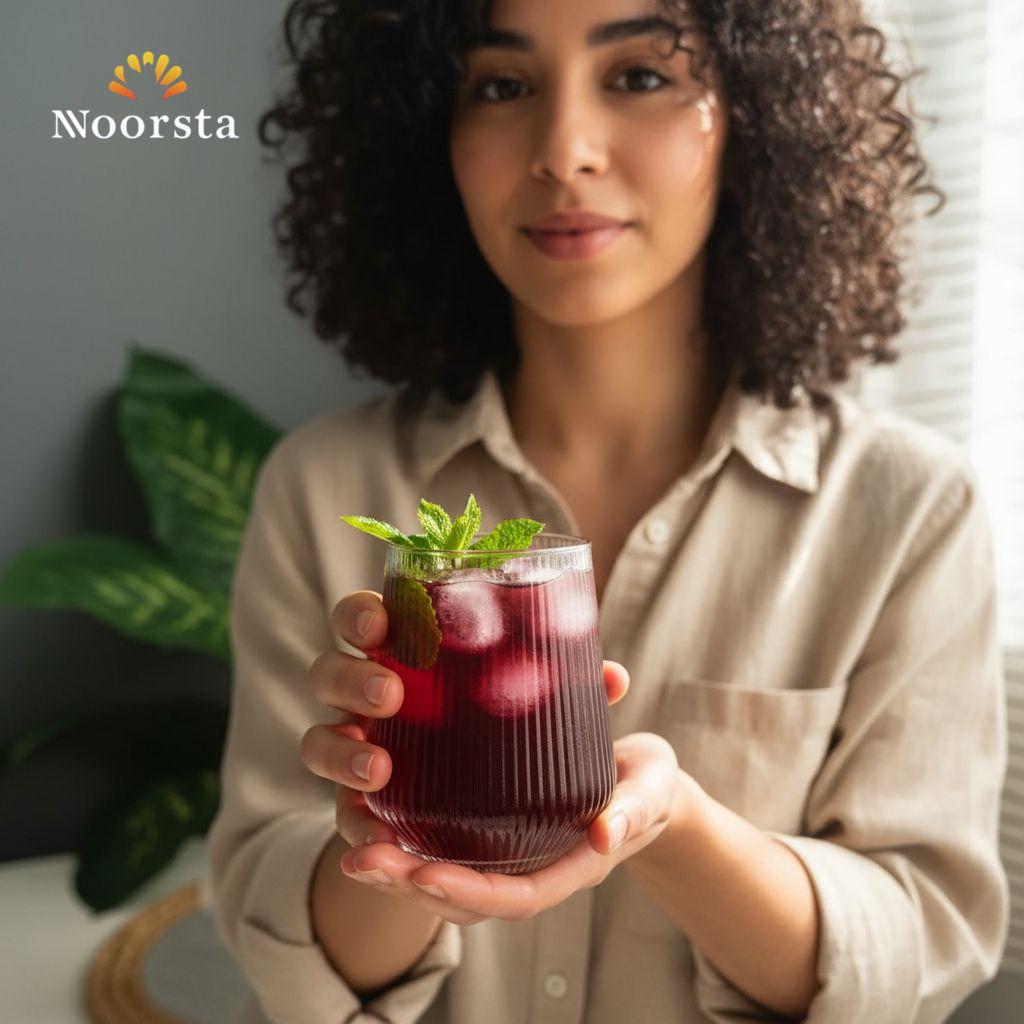 كوب زجاجي مضلع كريستالي من نورستا - تصميم عصري فاخر