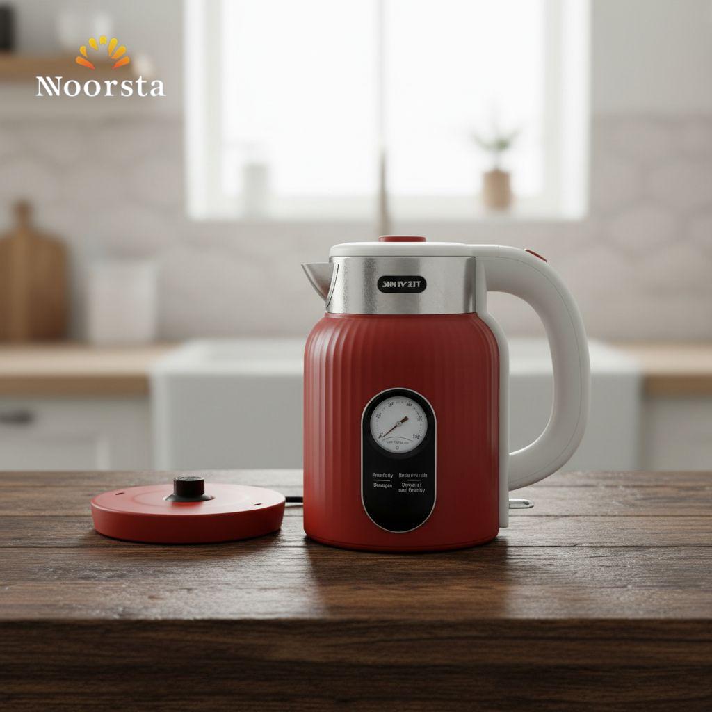 Retro Chic Electric Kettle with Analog Temperature Gauge