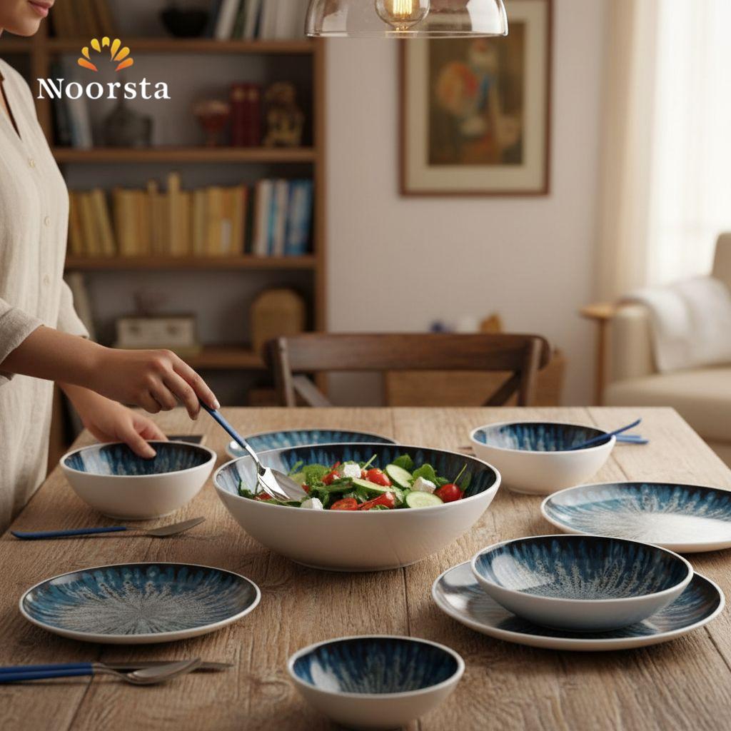 Danny Home Midnight Burst Porcelain Dinner Set - 24 Pieces