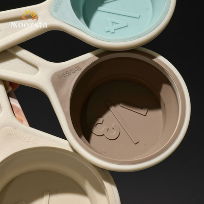 طقم معايير سيليكون 3 قطع عملي جدا للمطبخ - Premium 3-Piece Collapsible Silicone Measuring Cups - Noorsta