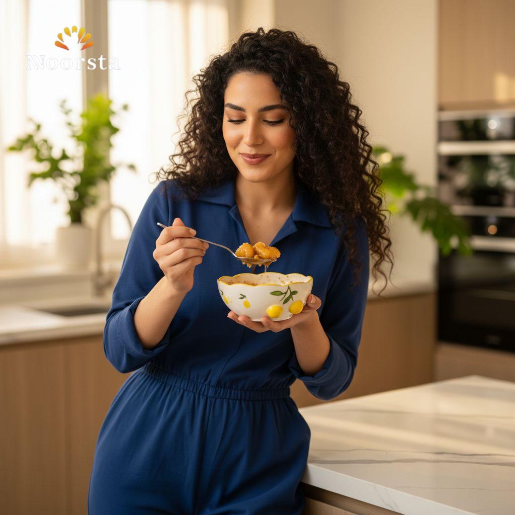 بولة بورسلين شكل ليمون بارز مقاس 10 سم - Vibrant Lemon Embossed Porcelain Bowl 10cm - Noorsta