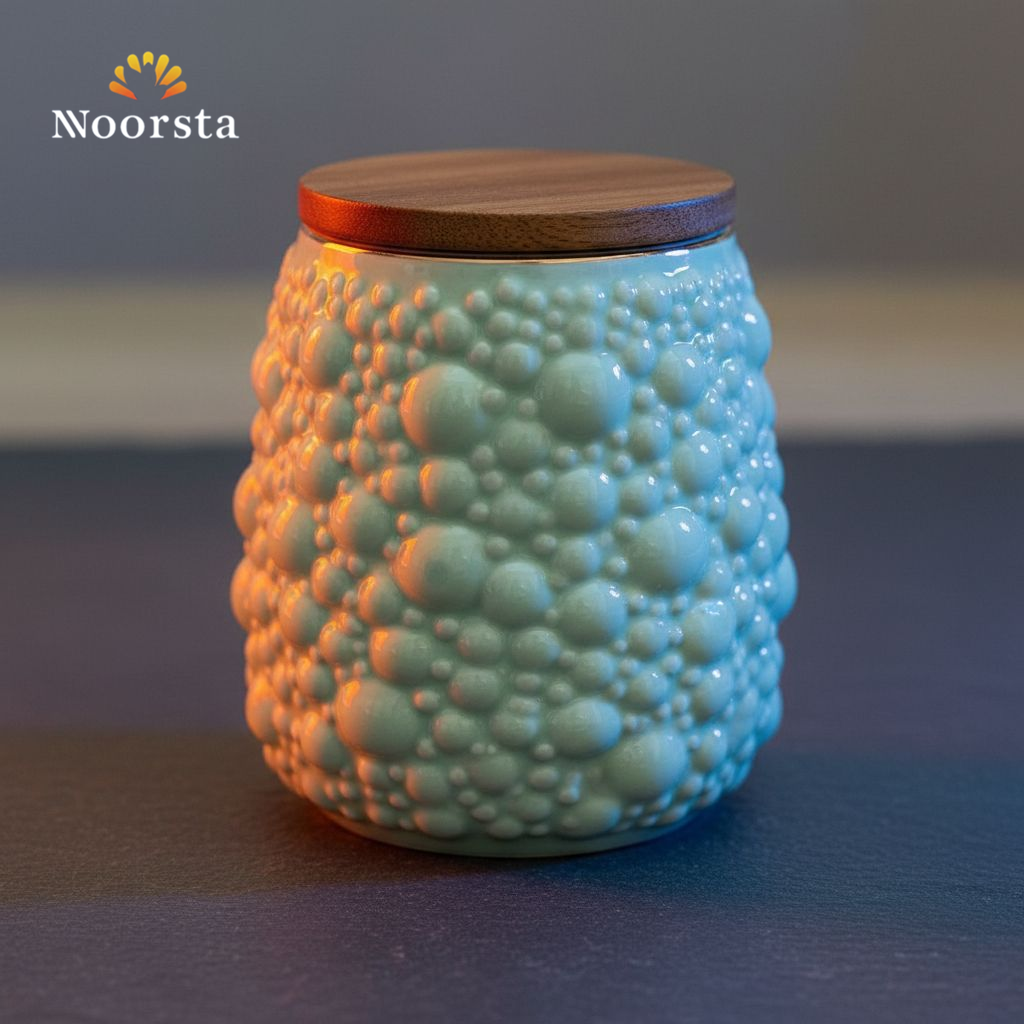 طقم توابل بورسلين 7 قطع بألوان تريندي وحامل معدن - Modern Oxford 7-Piece Porcelain Spice Jar Set with Metal Stand - Noorsta