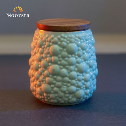 طقم توابل بورسلين 7 قطع بألوان تريندي وحامل معدن - Modern Oxford 7-Piece Porcelain Spice Jar Set with Metal Stand - Noorsta