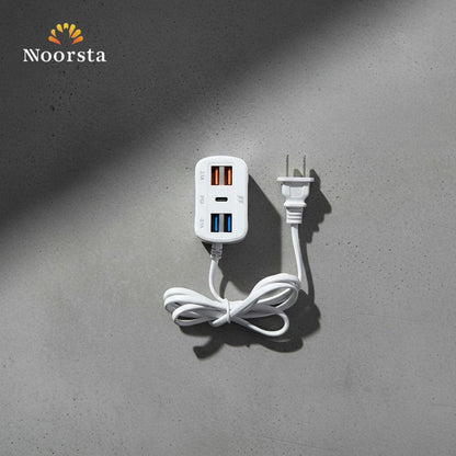 شاحن ذكي 5 مخارج للسفر والمكتب - Smart 5-Port Fast Charger - Noorsta