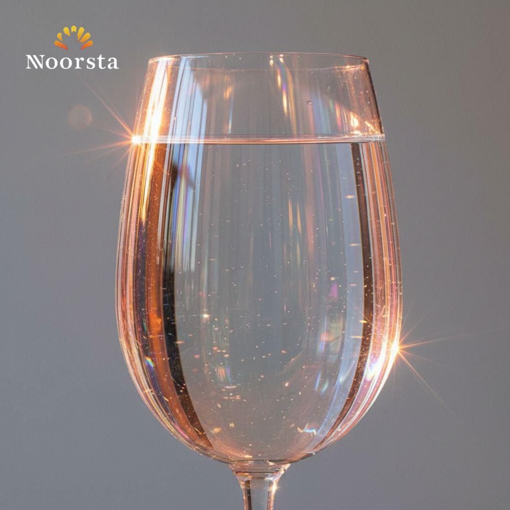 طقم كاسات زجاج مضلع بألوان الطيف لجهاز العروسة - Elegant Ribbed Iridescent Glass Goblet 6-Piece Set - Noorsta