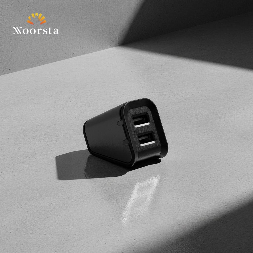 شاحن دبل بمخرجين وسلك طويل - Premium Dual USB Charger - Noorsta