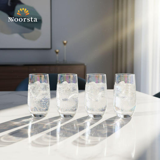 طقم كوبايات عصير ومياه زجاج لؤلؤي لامع لجهاز العروسة - Lumina Iridescent Highball Glass Set of 6 - Noorsta