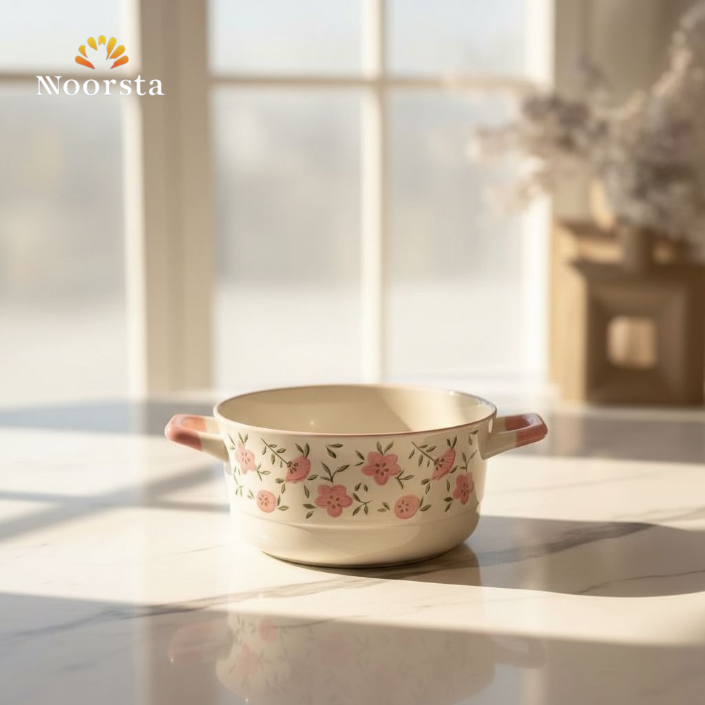 حلة بورسلين فلوري شيك للتقديم - Chic Floral Porcelain Serving Pot - Noorsta