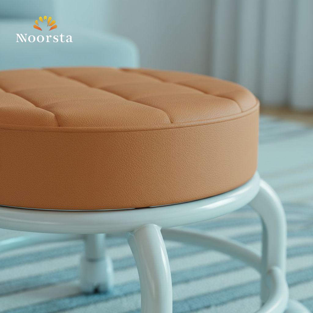 الكرسي التريندي بقاعدة جلد بيلف 360 درجة - Versatile 360° Rolling Leather Stool - Noorsta