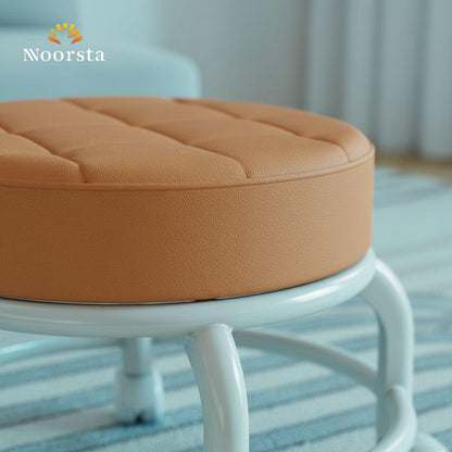 الكرسي التريندي بقاعدة جلد بيلف 360 درجة - Versatile 360° Rolling Leather Stool - Noorsta