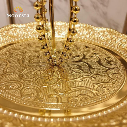 شيالة كحك وحلويات ذهبي 3 أدوار - Luxury 3-Tier Gold Serving Stand - Noorsta
