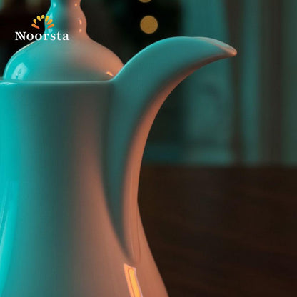 طقم قهوة عربي بورسلين أبيض للتقديم والضيافة - Pure White Porcelain Arabic Coffee Set 7 Pieces - Noorsta