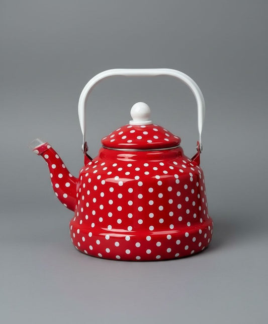 Classic Red Polka Dot Enamel Teapot - 1.2L