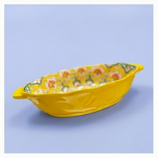 Authentic Andalusian Porcelain Deep Oval Dish