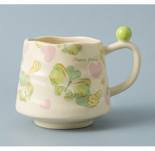 Chic Porcelain Butterfly Mug - 350ml