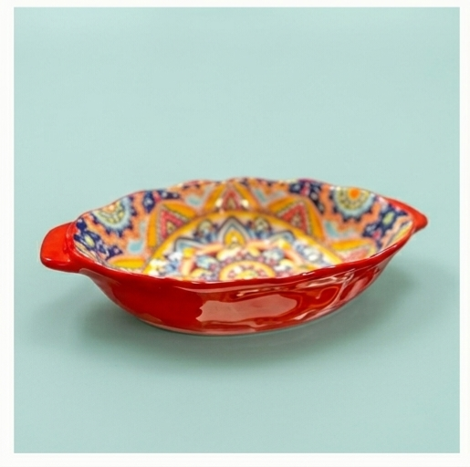 Authentic Andalusian Porcelain Deep Oval Dish