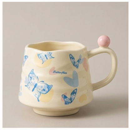 Chic Porcelain Butterfly Mug - 350ml